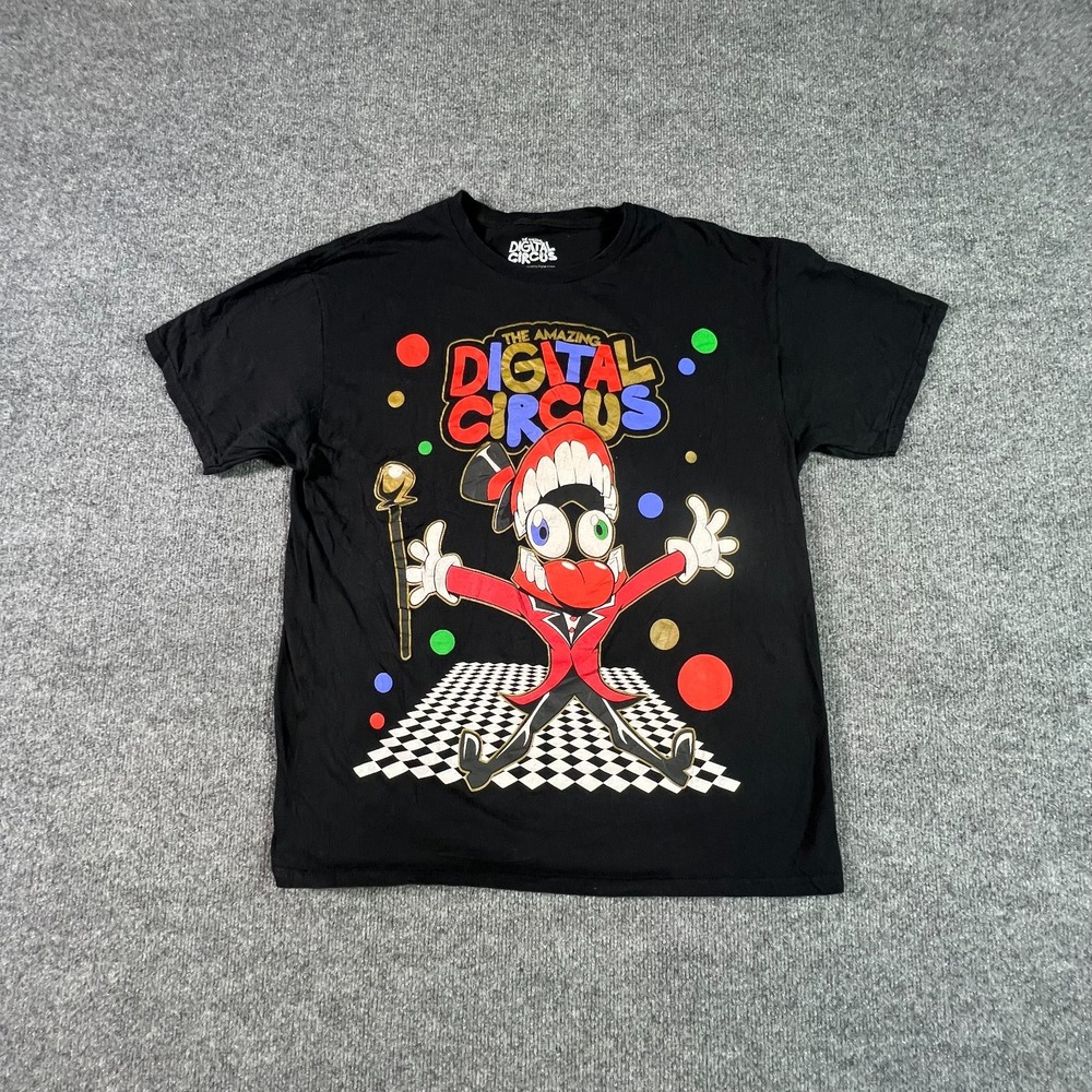 The Amazing Digital Circus T-Shirt Men's L Black Cotton Graphic Casual Summer